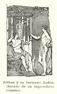 Zeto e Anfione, figli gemelli di Zeus, bassorilievo romano