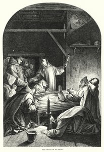 La morte di San Bruno (incisione) da Eustache (after) Le Sueur