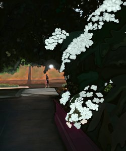 6 del mattino. Mattinata piovosa e jogging. Prospect Park West (arte digitale) da Evan Sklar