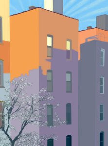 Ombre di edifici su edifici (arte digitale) da Evan Sklar