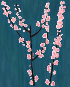 Rami di ciliegio in fiore, Brooklyn (arte digitale)