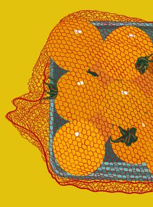 Pomodori ciliegini in contenitore (arte digitale) da Evan Sklar