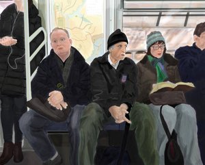 Pendolari sul treno F da Evan Sklar