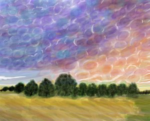 Field In Vermont, 2018 (disegnato a mano su un iPad con una matita Apple) da Evan Sklar