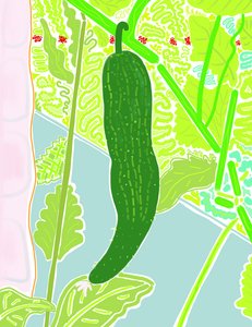 Primo cetriolo (arte digitale) da Evan Sklar