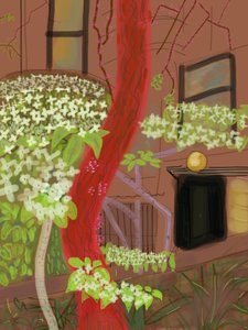 Alberi di corniolo in fiore, 2015 (disegnato a mano su iPad con una matita Apple) da Evan Sklar