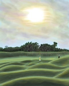 Campo da golf e spettatori, Brooklyn (arte digitale) da Evan Sklar