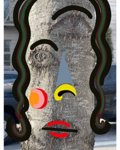 Illustrazione del volto di un albero utilizzando la fotografia e il disegno di Brooklyn (arte digitale) da Evan Sklar