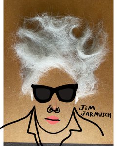 Jim Jarmusch (disegno a collage) da Evan Sklar