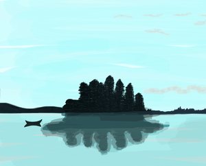 Lago nel Maine, 2015 (disegnato a mano su iPad con una matita Apple)