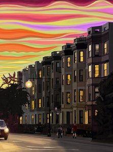 Nona Strada Nove del mattino (arte digitale) da Evan Sklar