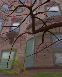 Prospect Parek West e Fifth Street, Brooklyn, 2017 (disegnato a mano su un iPad con una matita Apple) da Evan Sklar