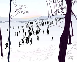 Prospect Park, inverno (arte digitale) da Evan Sklar