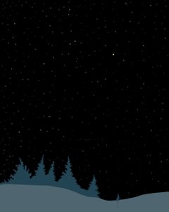 Coniglio nella neve di notte, Brooklyn (arte digitale) da Evan Sklar
