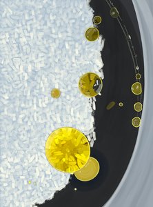 Cottura del riso in pentola con gocce di olio d