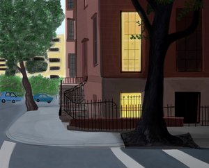 Willow and Middagh Street, 2016 (disegnato a mano su un iPad con una matita Apple) da Evan Sklar