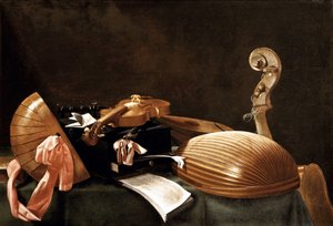 Natura morta con strumenti musicali, c. 1650 da Evaristo Baschenis