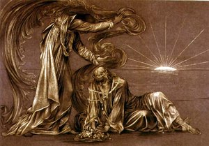 Studio finito per Earthbound, c.1897 (gesso) da Evelyn De Morgan