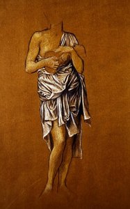 Supplicante femminile a sinistra su un molo da Evelyn De Morgan