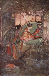 Kato Sayemon nel Palazzo dello Shogun Ashikaga, illustrazione da 