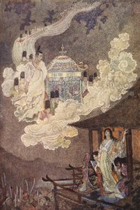 Il popolo della luna chiede la signora Kaguya, illustrazione da 