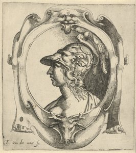 Busto di giovane donna con elmo da Everard Crynsz. van der Maes