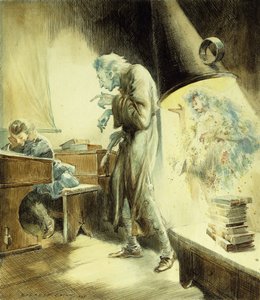 Lo Spirito del Natale Passato: Scrooge alla Scuola da Everett Shinn