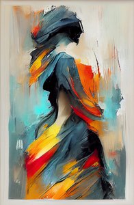 Dipinto impressionista astratto di una donna che danza