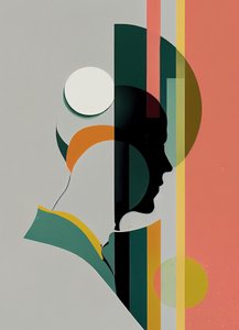 Ritratto astratto minimalista di un uomo