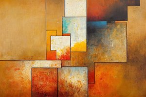 Forme e linee astratte in colori vivaci da F. Abderrahim