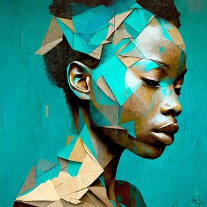 Ritratto di ragazza africana, effetto triangoli