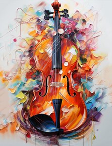 Bellissimo dipinto di violino in vendita, decorazione murale, stampe d