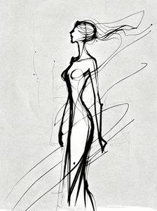 Disegno di silhouette di ragazze, minimalista