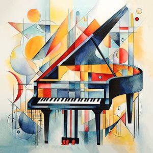 Stile astratto di Kandinsky, tasti di pianoforte astratti, decorazione da parete per sala e soggiorno da F. Abderrahim