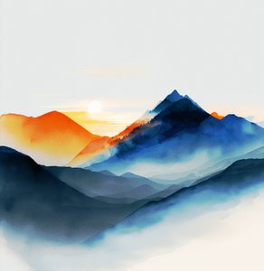 Sfumature di serene montagne blu da F. Abderrahim