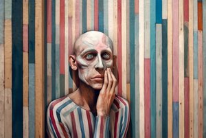 Uomo triste ispirato da Giorgio de Chirico