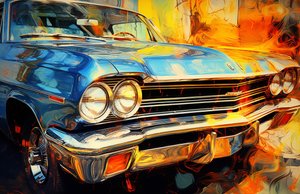 Poster di vecchie auto vintage in vendita, stampe d