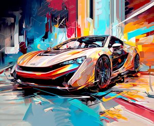 Auto da Corsa di Lusso Moderna Astratta