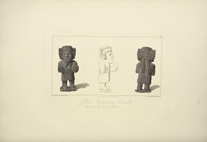 Idoli aztechi in basalto, illustrazione da 
