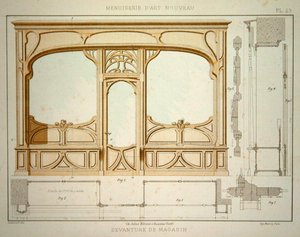 Progetto per una facciata di negozio, illustrazione da 