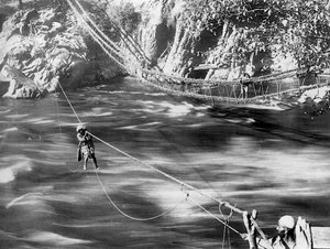 Ponte di Corde, Valle di Jhelum, Kashmir, India, c1900