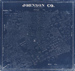 Blueprint mostra la proprietà terriera da F. G.; Texas. General Land Office Blau