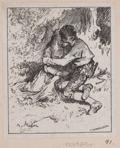 Illustrazione per "Gjæte Kongens Harer" da F. Hendriksen