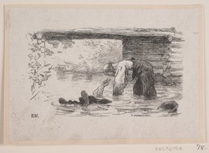 Illustrazione per "Kjærringen mod strømmen" da F. Hendriksen