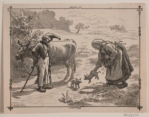 Illustrazione alla fiaba popolare "I tre piccoli porcellini"