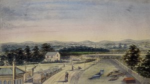 Vista dal ponte alla stazione ferroviaria, Lingfield, Surrey verso Crowhurst da F. J. P.
