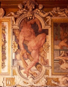 Affreschi e stucchi nella galleria di Francesco I del Castello di Fontainebleau (Patrimonio Mondiale UNESCO) da F. and Rosso Fiorentino G. Primaticcio