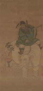 Zhong Kui che cavalca un elefante da Fan Yi