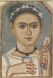Ragazzo con una ghirlanda floreale nei capelli, ca 200-230 da Fayum mummy portraits
