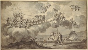 Disegno per arazzo: Apollo nel suo carro guidato da Aurora da Fedele Fischetti